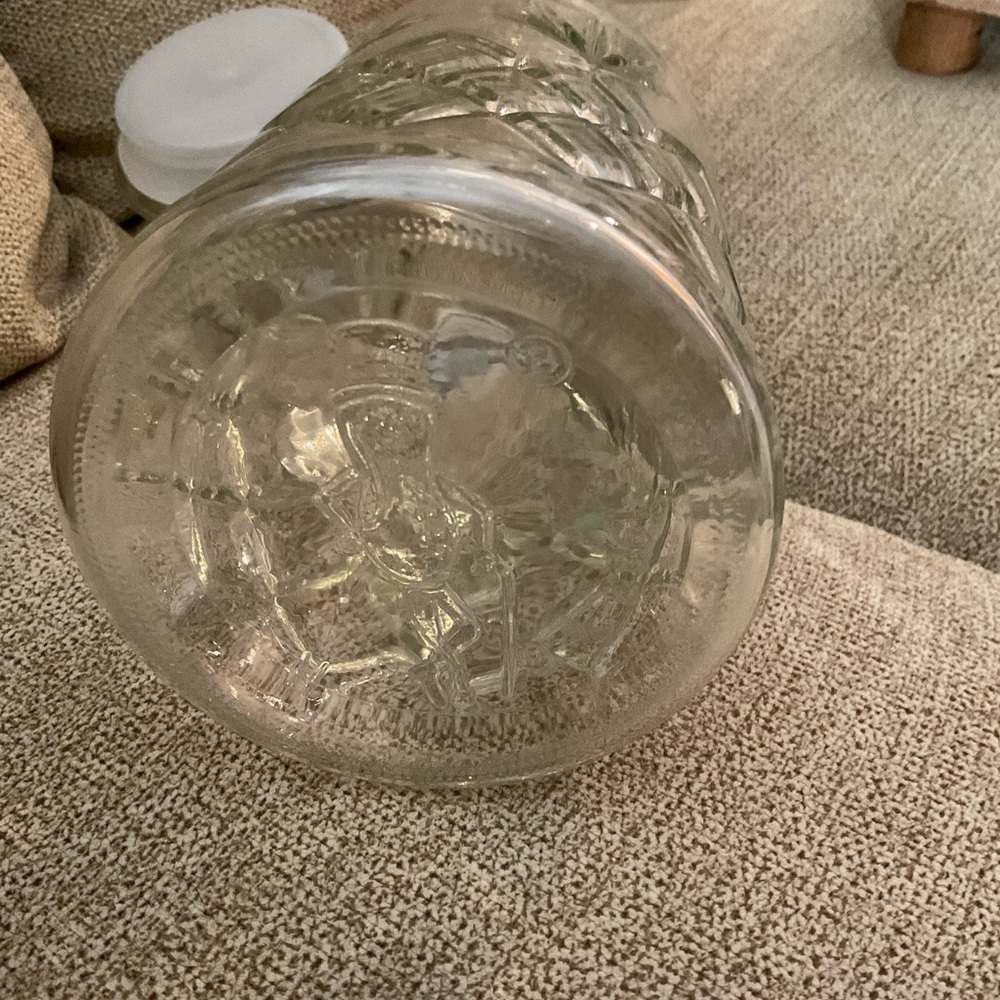 Vintage 1983 & 84 Mr. Peanut Clear Glass Canister Planters Jars W Lids - Picture 11 of 16